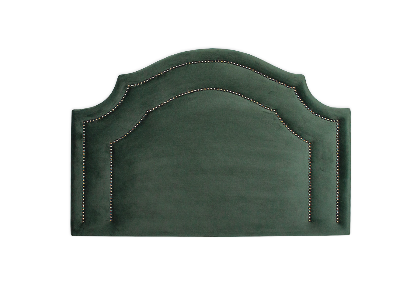 Cabeceira Solteiro Provençal Dupla 90x60 Veludo Verde - Tachas Fumê
