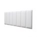Placas Cabeceira Modulada Reta Adesiva Casal Estofada 140cm x 60cm Kit 7 Placas - Courino Branco