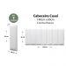 Placas Cabeceira Modulada Reta Adesiva Casal Estofada 140cm x 60cm Kit 7 Placas - Courino Branco