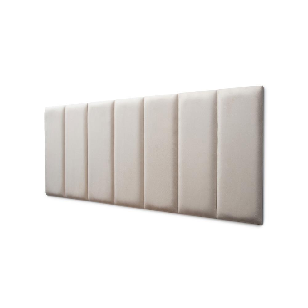 Placas Cabeceira Modulada Reta Adesiva Casal Estofada 140cm x 60cm Kit 7 Placas - Suede Off White
