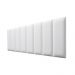 Placas Cabeceira Modulada Reta Adesiva Queen Estofada 160cm x 60cm Kit 8 Placas - Courino Branco