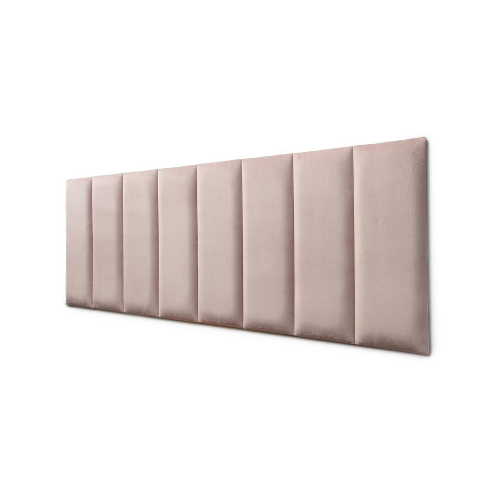 Placas Cabeceira Modulada Reta Adesiva Queen Estofada 160cm x 60cm Kit 8 Placas - Veludo Nude