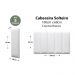 Placas Cabeceira Modulada Reta Adesiva Solteiro Estofada 100cm x 60cm Kit 5 Placas - Courino Branco
