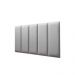 Placas Cabeceira Modulada Reta Adesiva Solteiro Estofada 100cm x 60cm Kit 5 Placas - Courino Cinza