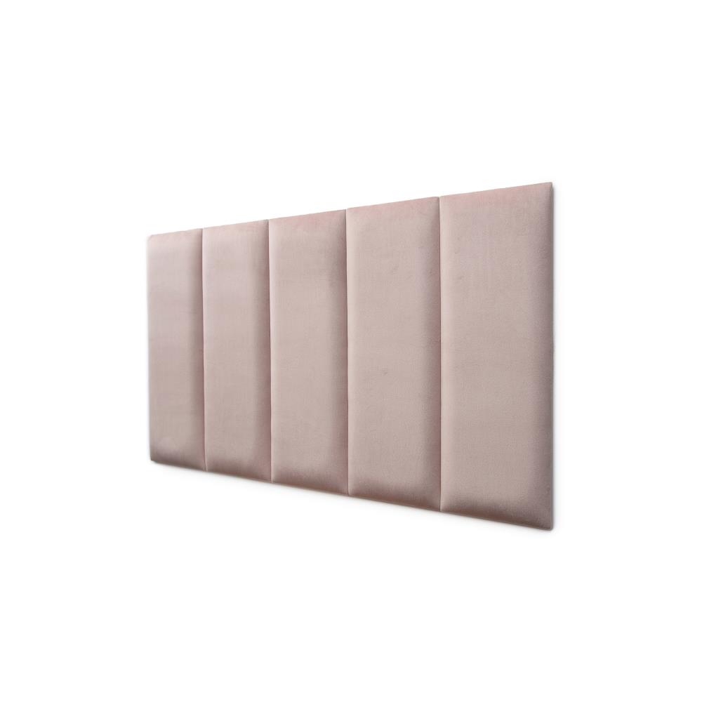 Placas Cabeceira Modulada Reta Adesiva Solteiro Estofada 100cm x 60cm Kit 5 Placas - Veludo Nude