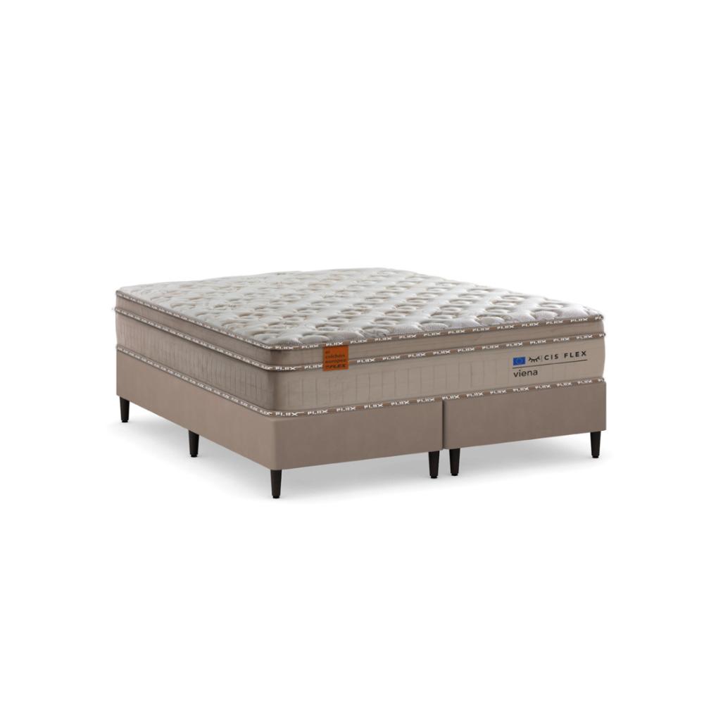 Cama box + Colchão Queen Flex Viena