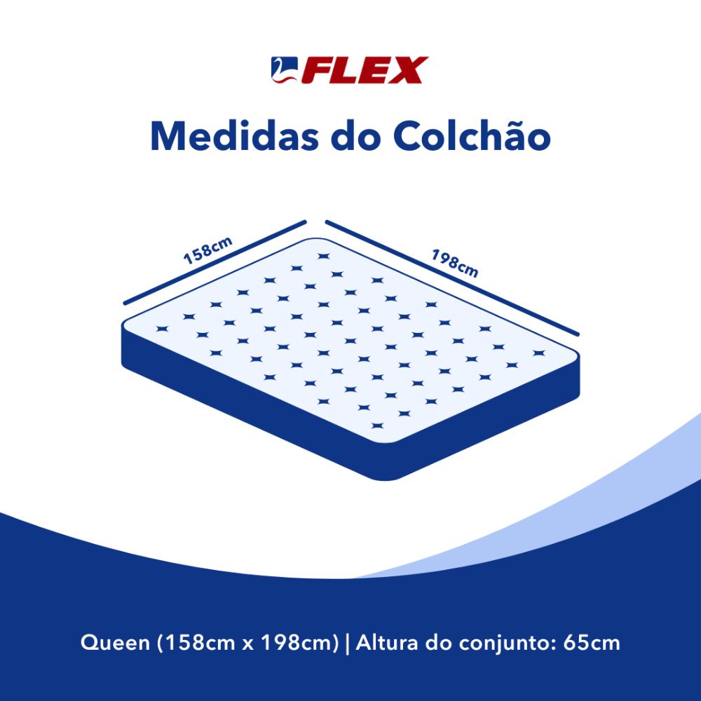 Cama box + Colchão Queen Flex Viena