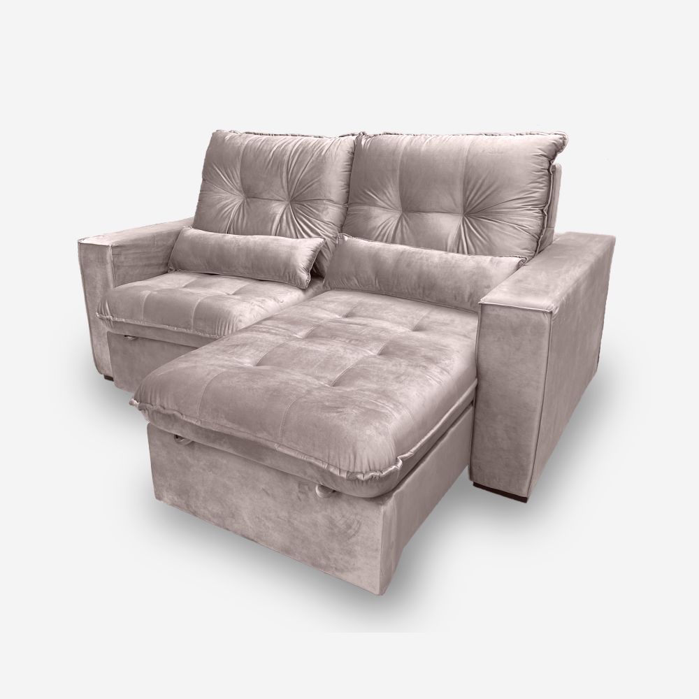 Sofá Atlanta 2 Lugares 1,90 metros Veludo - 14 Rose