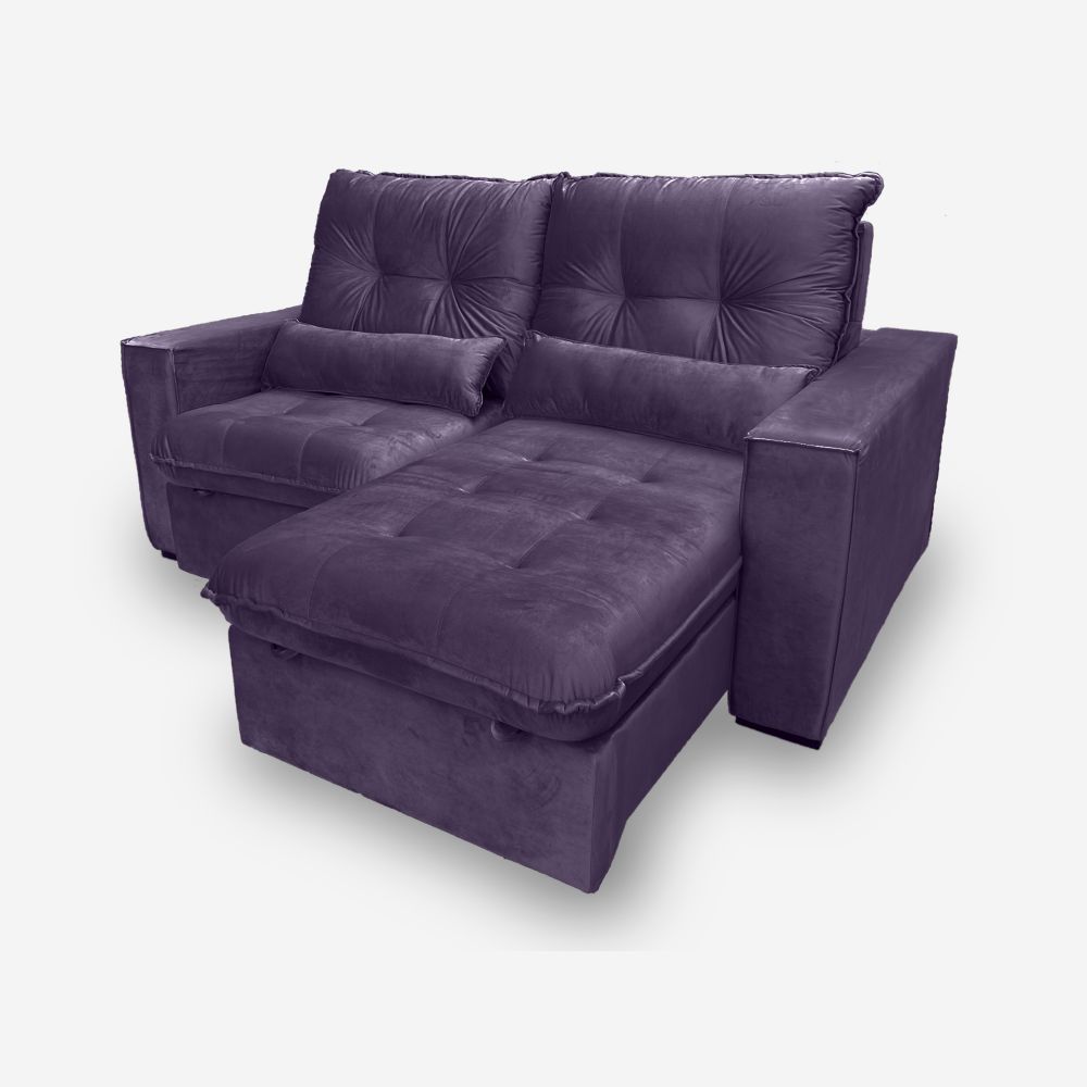 Sofá Atlanta 2 Lugares 1,90 metros Veludo - 25 Roxo