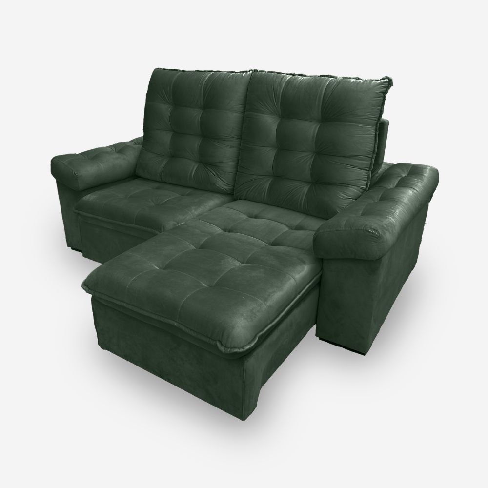 Sofá LION 2 Lugares 1,90 metros Veludo - 11 Verde Bandeira