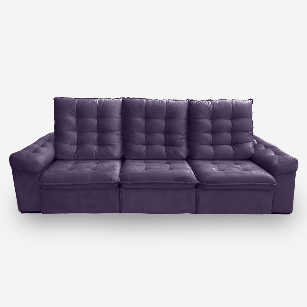 Sofá LION 5 Lugares 2,60 metros Veludo - 25 Roxo