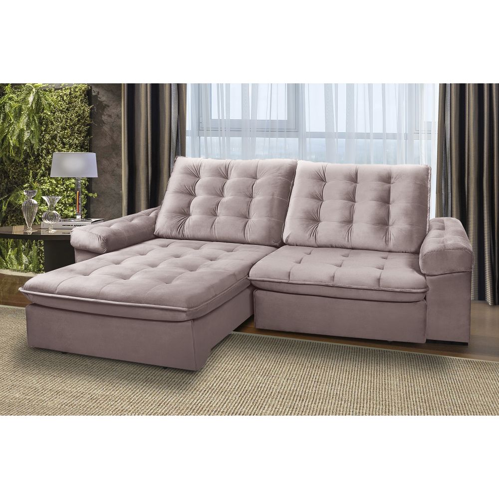 Sofá LION 6 Lugares 2,90 metros Veludo - 14 Rose