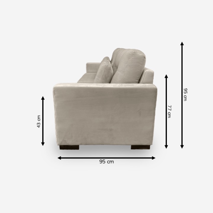 Sofá Living IDEA 2 Lugares 1,70 metros Veludo - 02 Bege