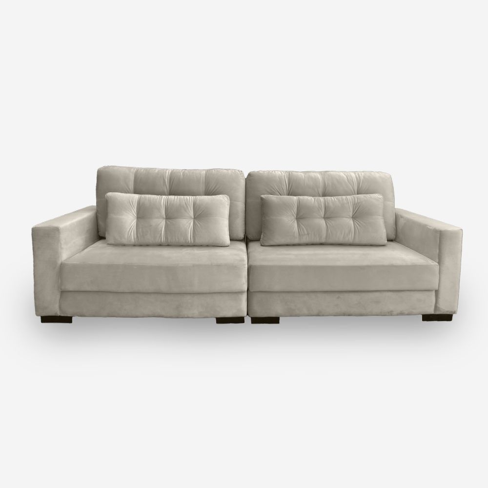 Sofá Living IDEA 3 Lugares 2,00 metros Veludo - 02 Bege