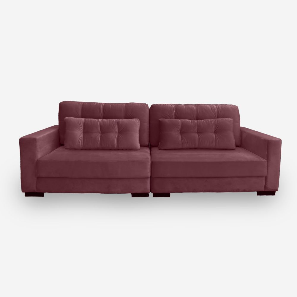 Sofá Living IDEA 3 Lugares 2,00 metros Veludo - 22 Bordo