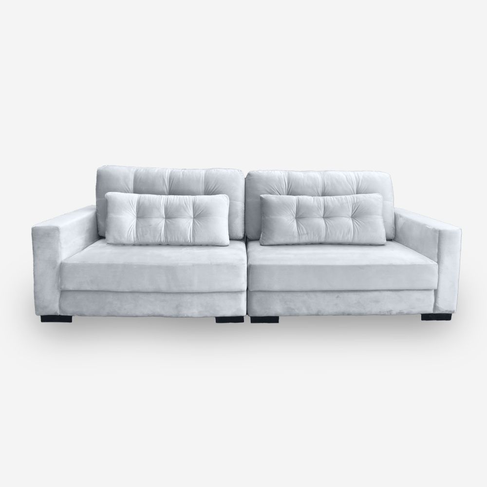 Sofá Living IDEA 3 Lugares 2,00 metros Veludo - 26 Prata