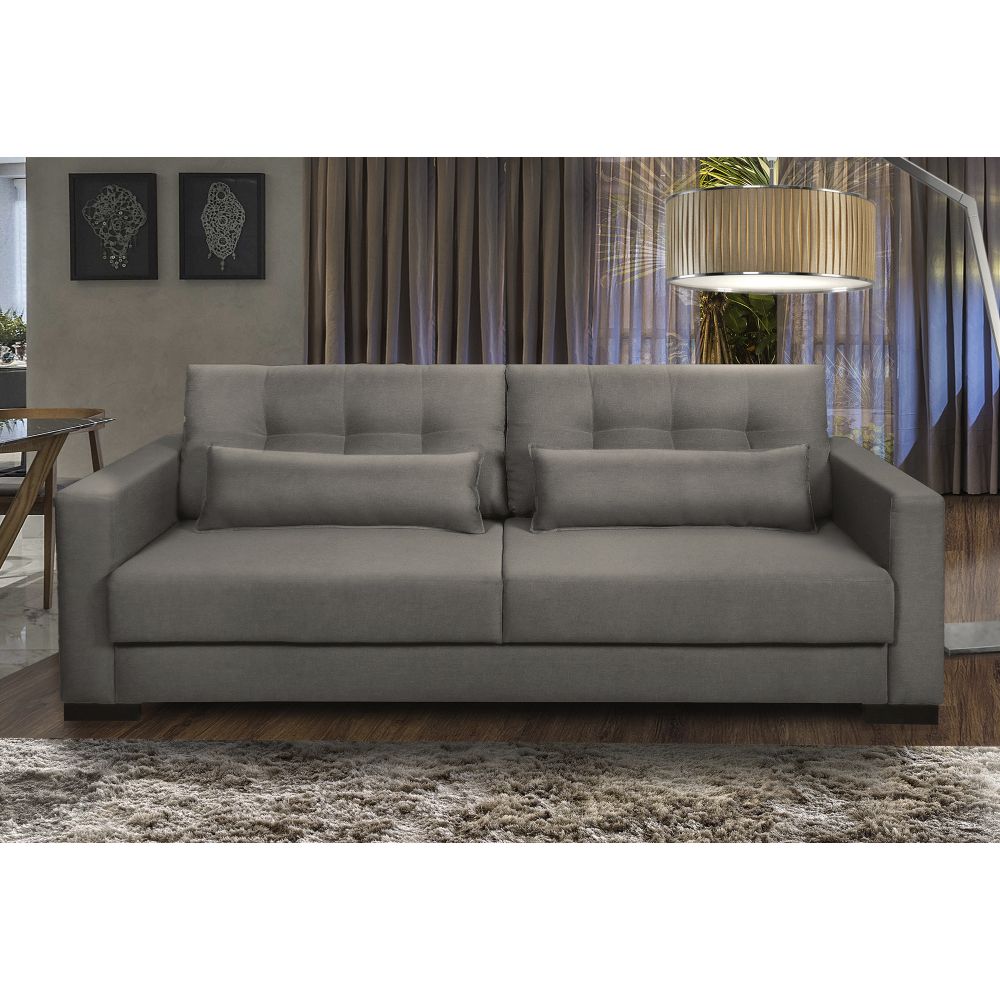Sofá Living IDEA 6 Lugares 2,80 metros Veludo - 03 Capuccino