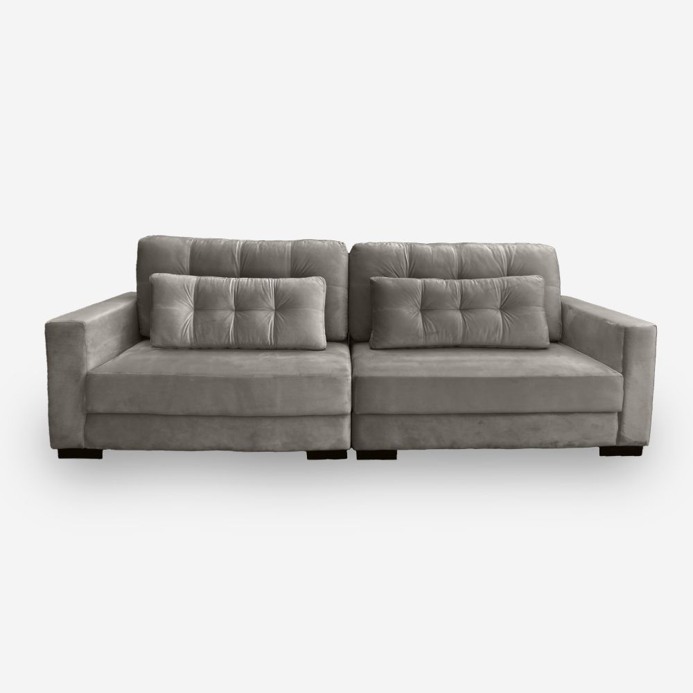 Sofá Living IDEA 6 Lugares 2,80 metros Veludo - 03 Capuccino