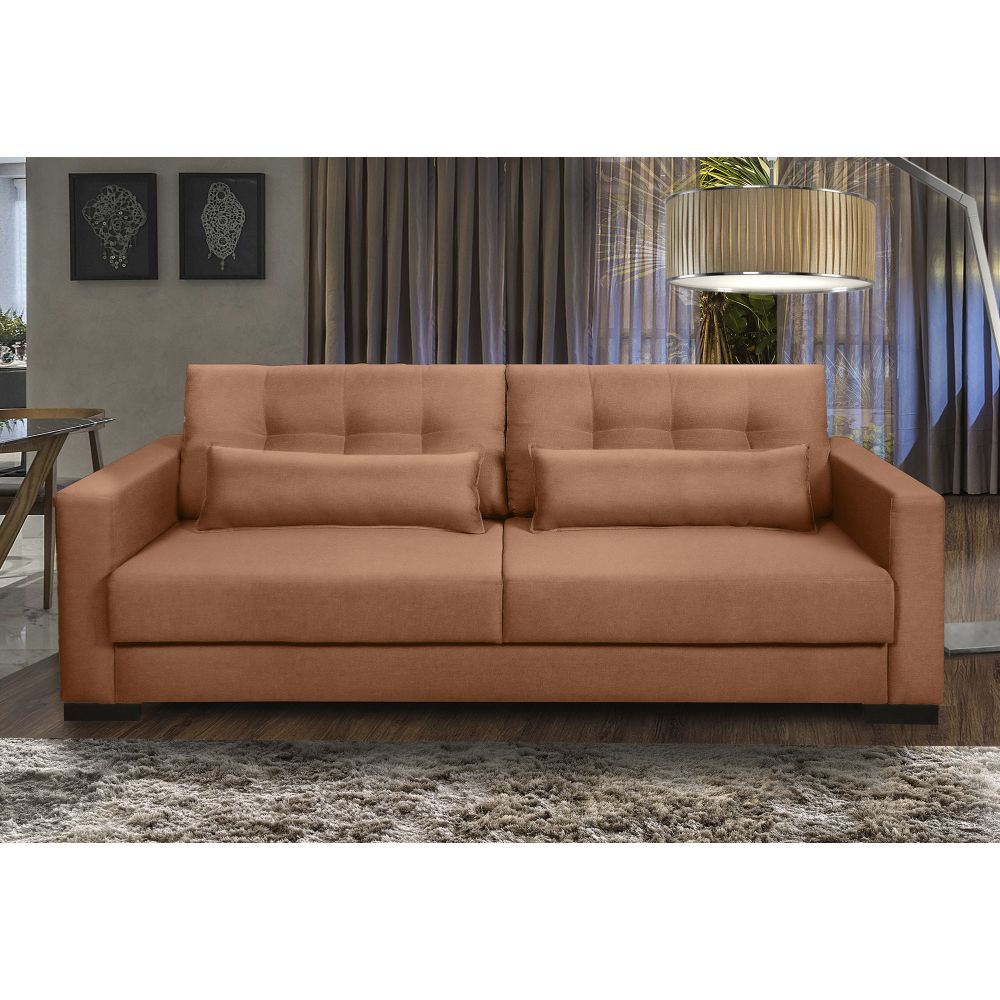 Sofá Living IDEA 6 Lugares 2,80 metros Veludo - 20 Terracota