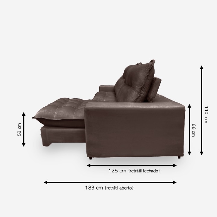 Sofá PALERMO 2 Lugares 1,70 metros Veludo - 17 Chocolate