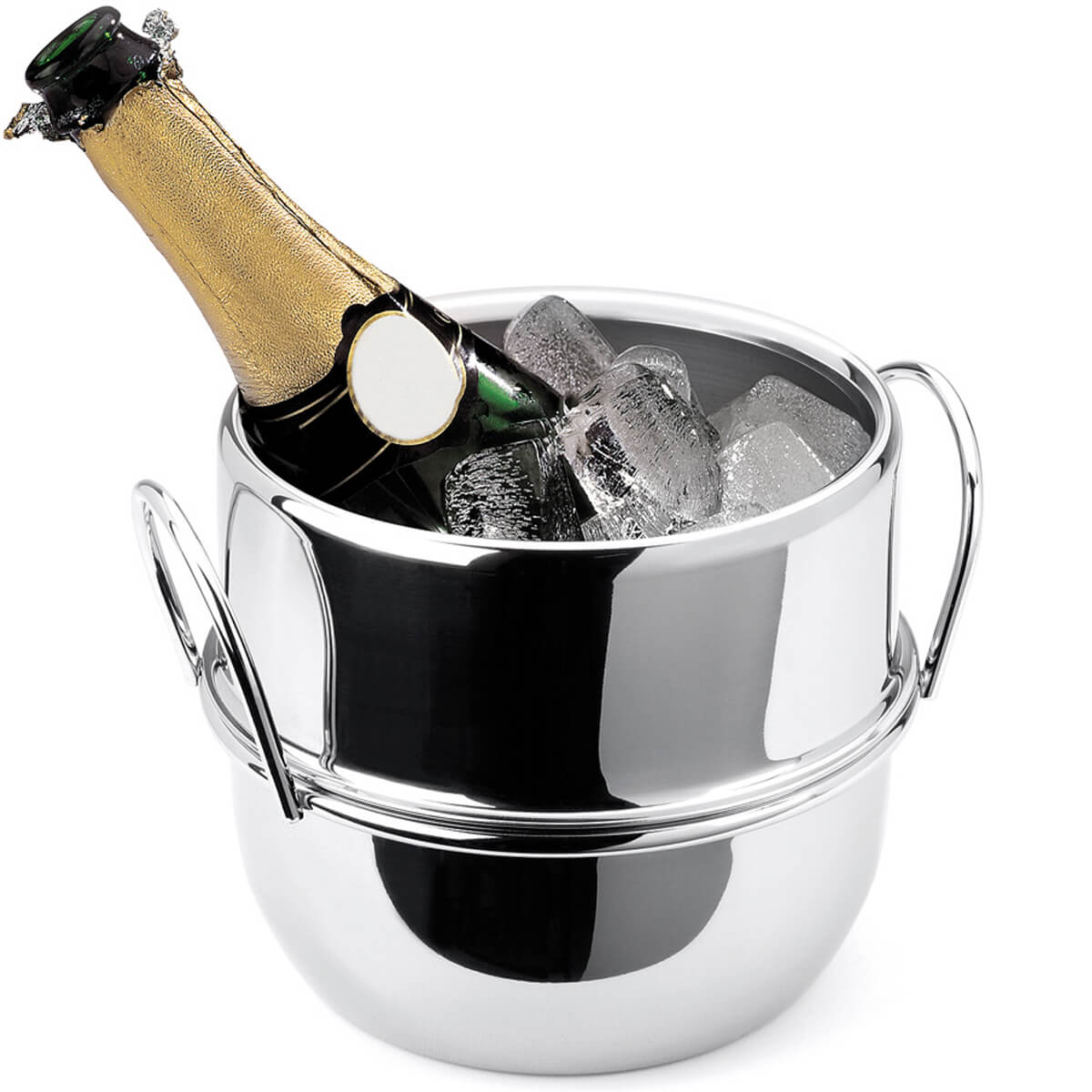Balde de Gelo para Garrafas Champanheira Inox 4L com Alça Forma Inox