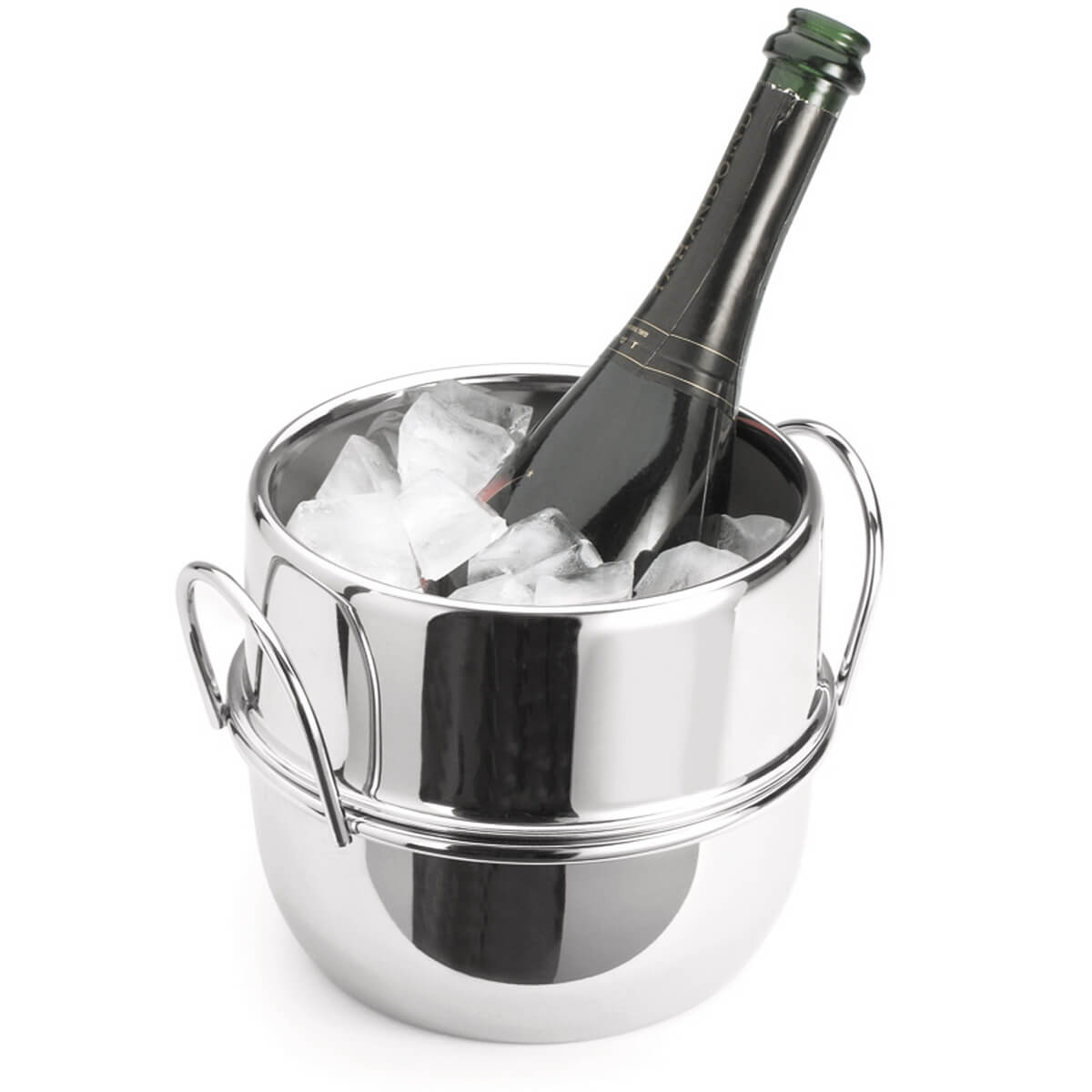Balde de Gelo para Garrafas Champanheira Inox 4L com Alça Forma Inox