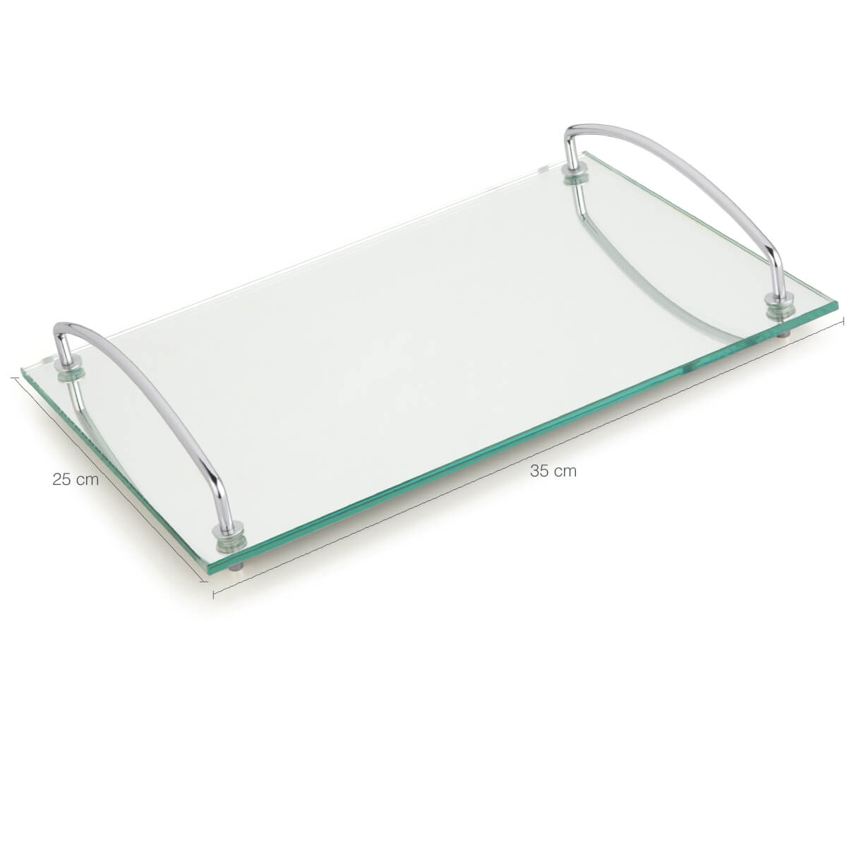 Bandeja Espelhada Para Sala Aço Inox Andrea 35x25cm Retangular De Servir