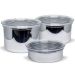 Conjunto 3 Potes Herméticos Redondos Aço Inox Com Tampa Vision Forma