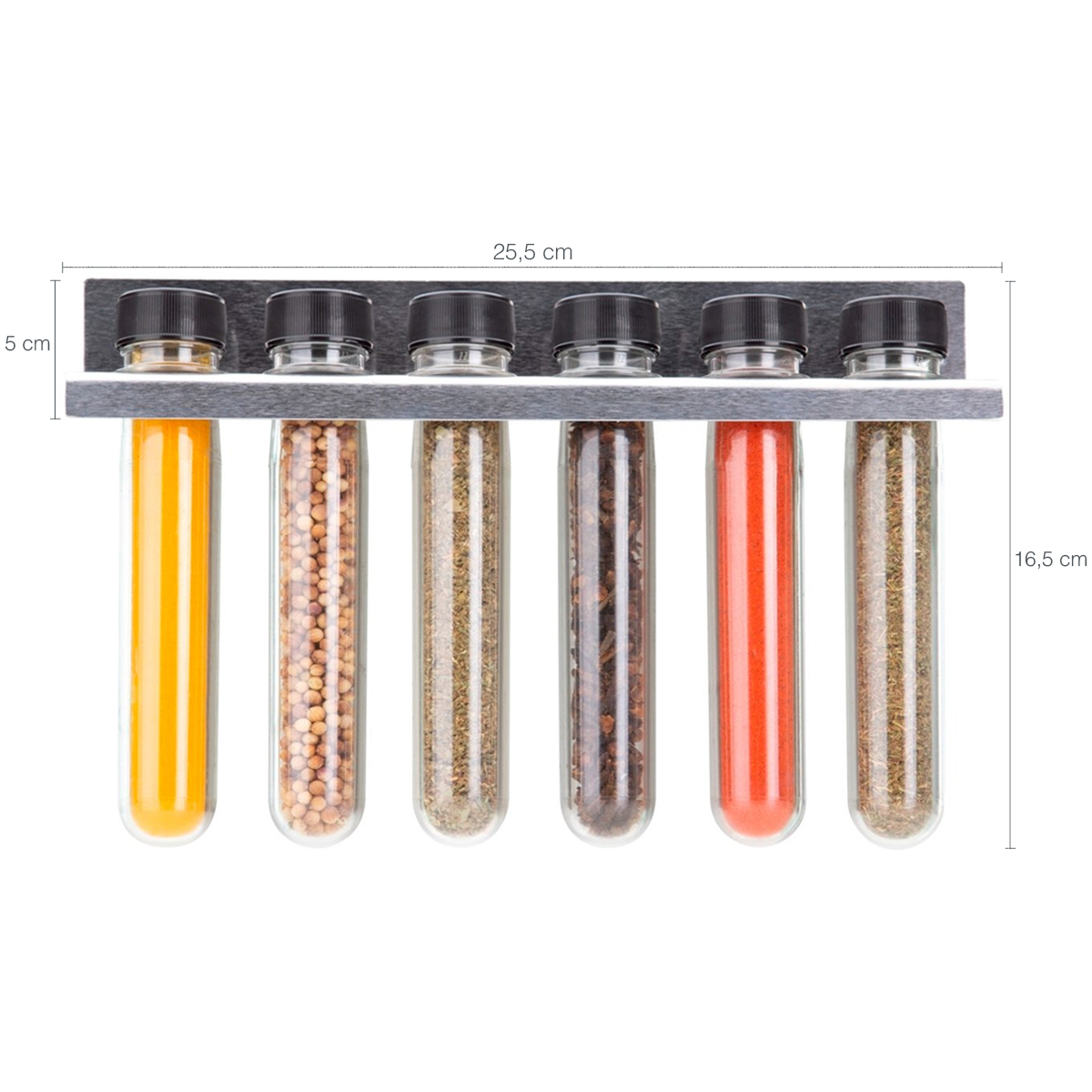 Porta Condimentos Plástico Com Suporte De Parede Cozinha Com 6 Tubetes Para Temperos Forma