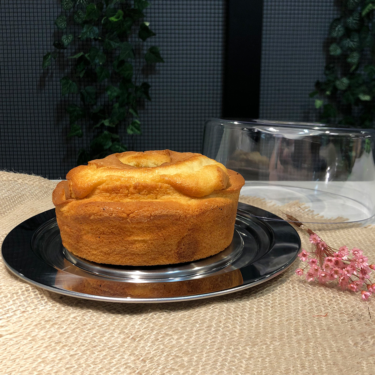 Prato Para Queijo 25cm Porta Bolo Aço Inox Tampa Transparente Vision