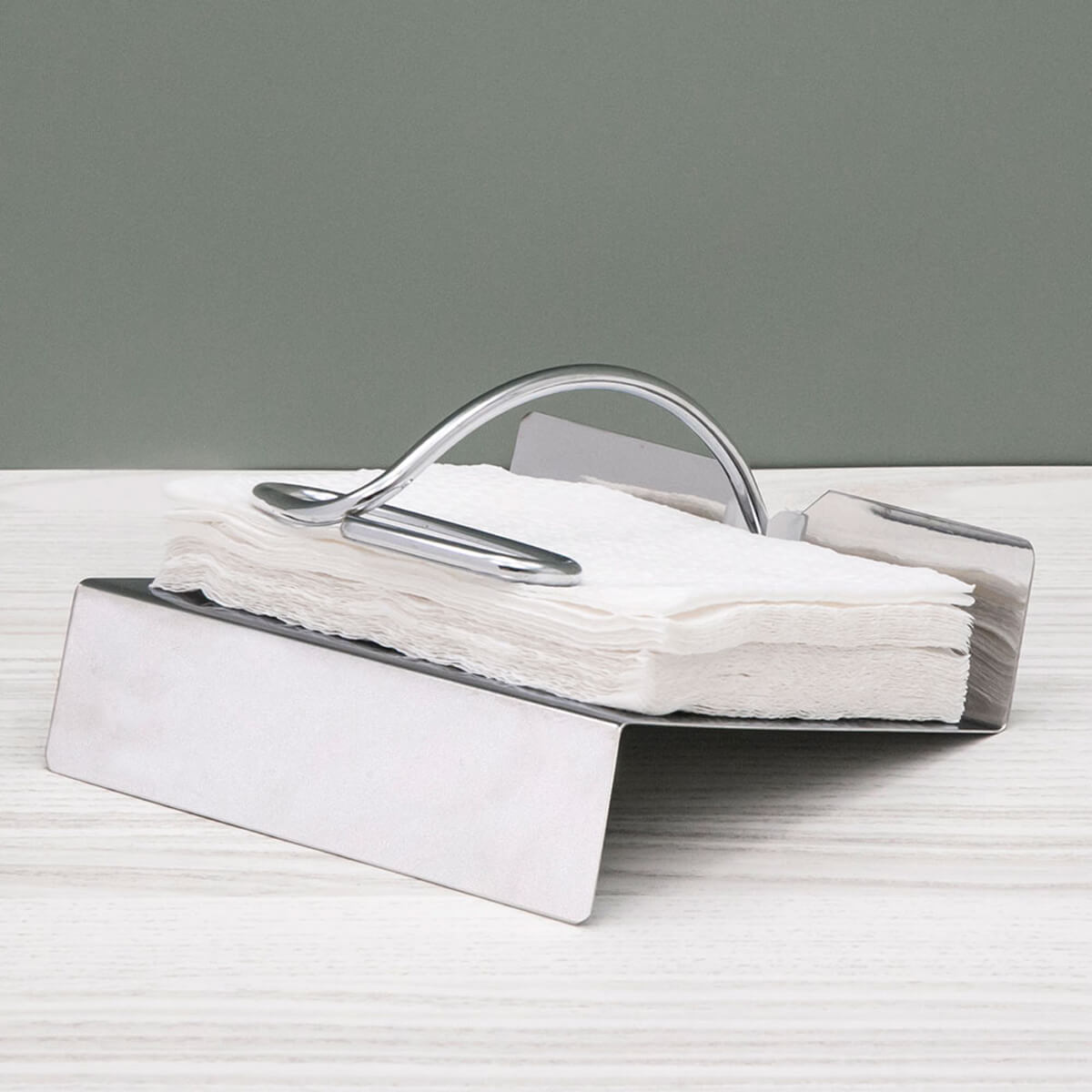 Suporte Porta Guardanapo Retangular Gloss Com Contrapeso Aço Inox