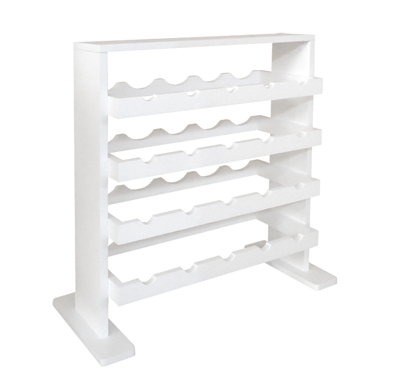Adega Decorativa Piso Prateleira para Vinhos e Bebidas 20 garrafas - Branco Laca