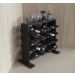 Adega Decorativa Piso Prateleira para Vinhos e Bebidas 20 garrafas - Preto Laca