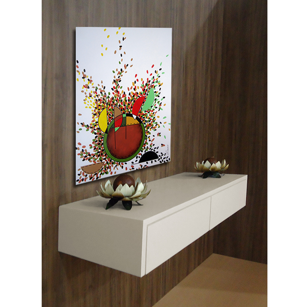 Aparador Penteadeira Console Suspenso Laqueado - Off White