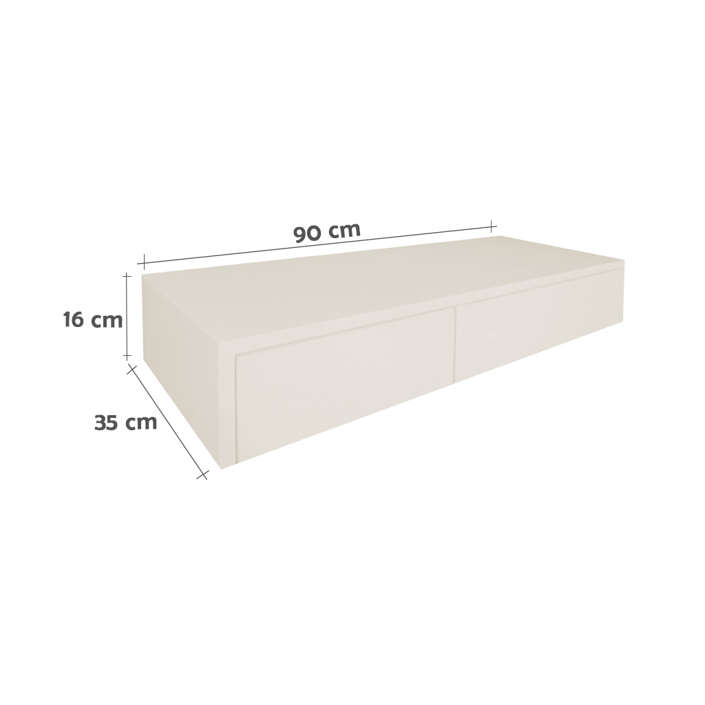 Aparador Penteadeira Console Suspenso Laqueado - Off White