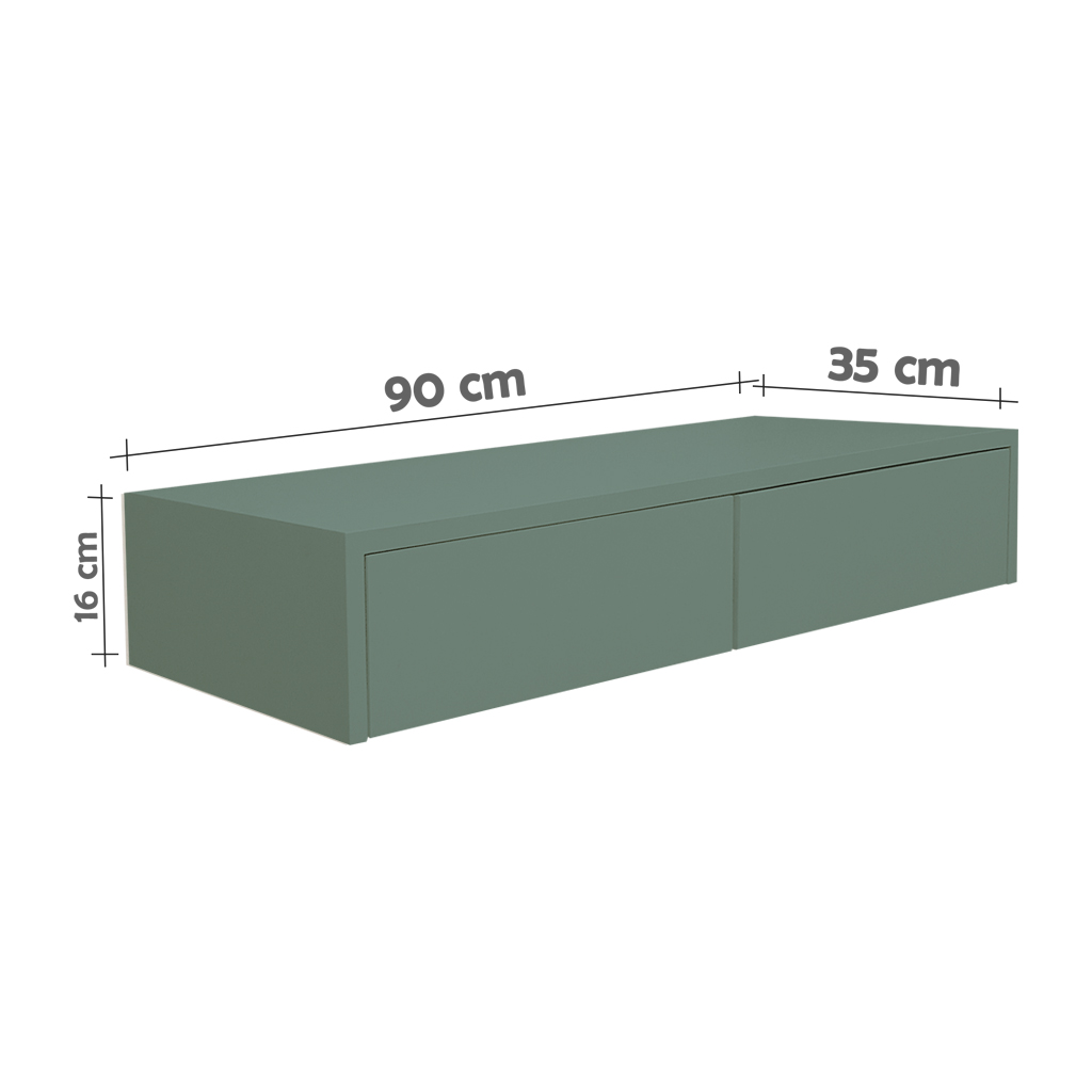 Aparador Penteadeira Console Suspenso Verde Laca