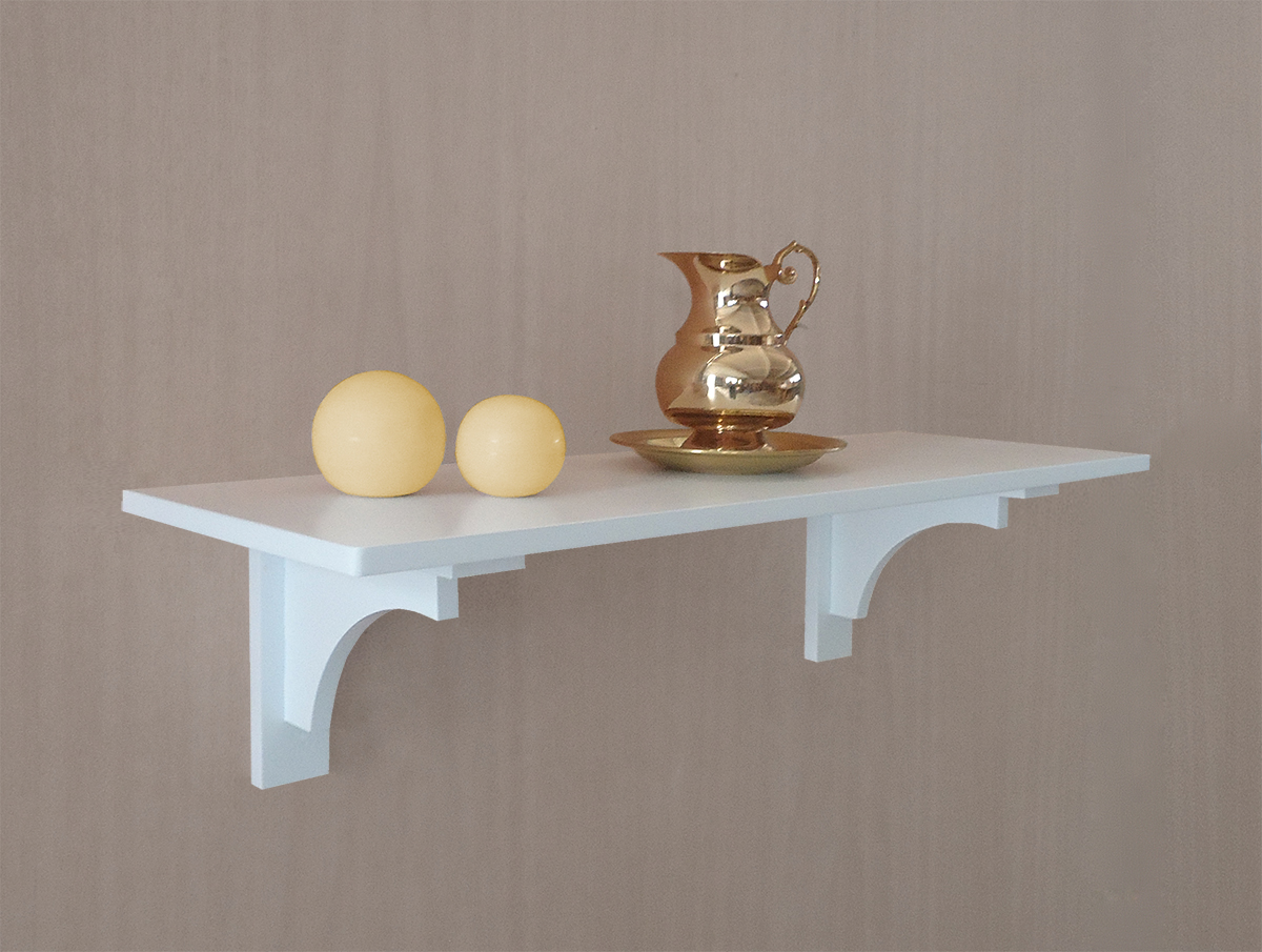 Aparador Prateleira Suporte Suspenso de Parede com Cantoneira Mão Francesa Branco Laca