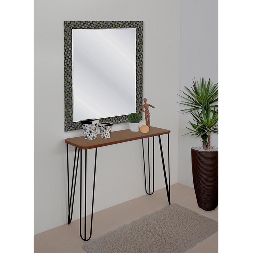 Aparador Tampo Console Pés Hairpin Legs Estilo Industrial Madeira Natural