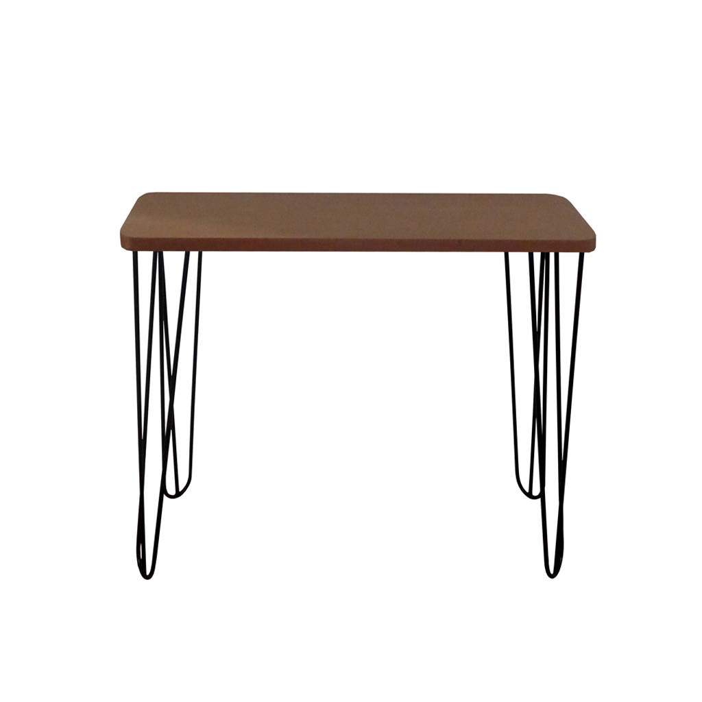 Aparador Tampo Console Pés Hairpin Legs Estilo Industrial Madeira Natural