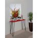Aparador Tampo Console Pés Hairpin Legs Estilo Industrial Vermelho Laca
