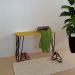 Banco Namoradeira Tampo Pés Hairpin Legs Estilo Industrial Amarelo Laca