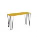Banco Namoradeira Tampo Pés Hairpin Legs Estilo Industrial Amarelo Laca