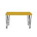 Banco Namoradeira Tampo Pés Hairpin Legs Estilo Industrial Amarelo Laca