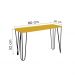 Banco Namoradeira Tampo Pés Hairpin Legs Estilo Industrial Amarelo Laca