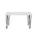 Banco Namoradeira Tampo Pés Hairpin Legs Estilo Industrial Branco Laca