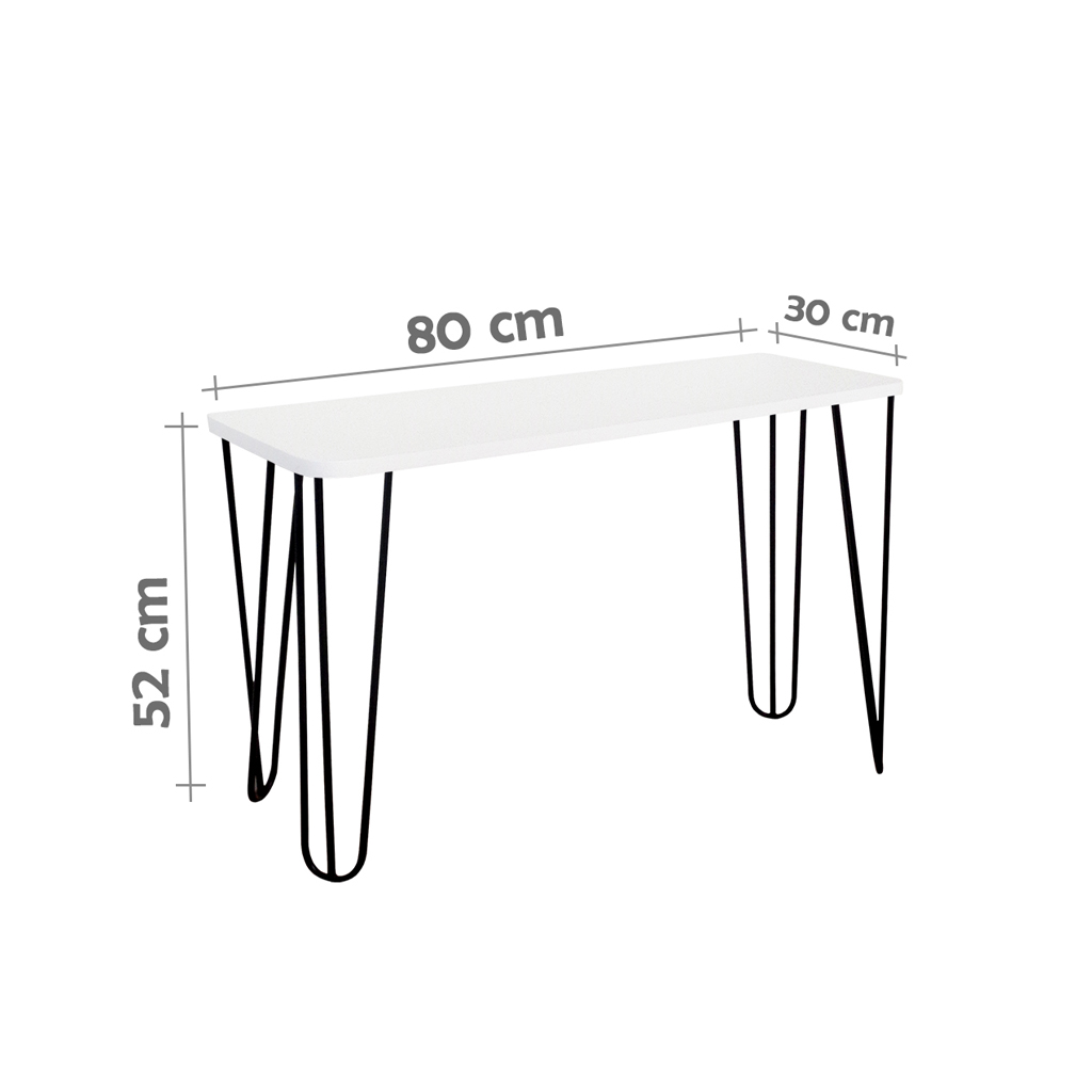 Banco Namoradeira Tampo Pés Hairpin Legs Estilo Industrial Branco Laca