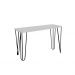 Banco Namoradeira Tampo Pés Hairpin Legs Estilo Industrial Off White Laca