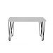 Banco Namoradeira Tampo Pés Hairpin Legs Estilo Industrial Off White Laca