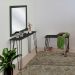 Banco Namoradeira Tampo Pés Hairpin Legs Estilo Industrial Preto Laca