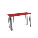 Banco Namoradeira Tampo Pés Hairpin Legs Estilo Industrial Vermelho Laca